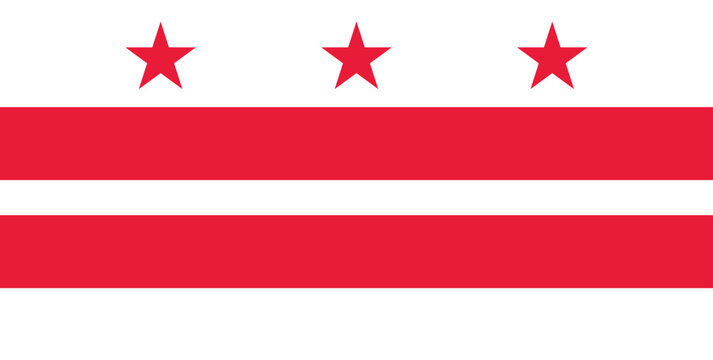 District of Columbia US - Washington, D.C. flag - vector illustration, 