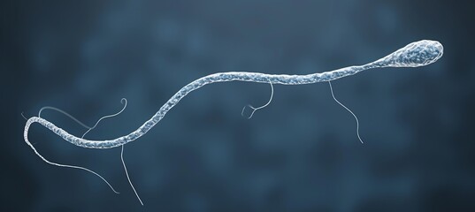 Exploration of human sperm cells under microscope, medical research and fertility concept - obrazy, fototapety, plakaty