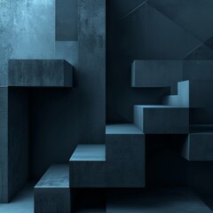 a concrete stairs in a room