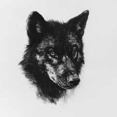 a drawing of a wolf