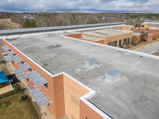 Drone Photos of TPO Commercial & Residential Roofing