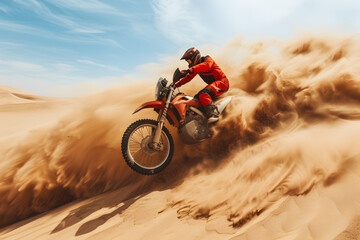 Motocross rider in the desert