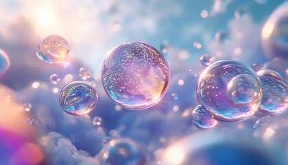 a group of bubbles in the air