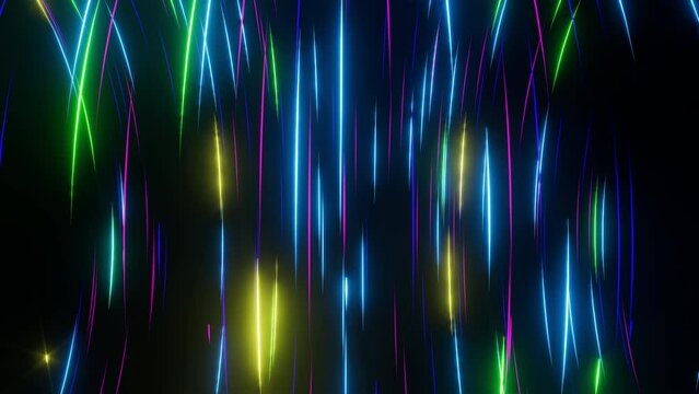 Glowing Neon Lines - abstract colorful lights background motion graphics