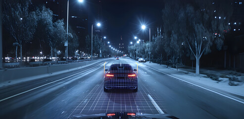 self-driving car visual recognition concept, generative ai - 722421697