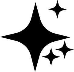 Fototapeta premium Retro futuristic sparkle twinkling star icon star shape. Abstract cool shine effect sign black flat vector design isolated on transparent background for posters, projects, banners, logo, business card