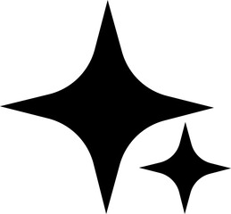Fototapeta premium Retro futuristic sparkle twinkling star icon star shape. Abstract cool shine effect sign black flat vector design isolated on transparent background for posters, projects, banners, logo, business card