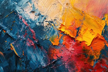 Artistic Oil Paint Abstract Background Texture with Brush Strokes and Vibrant Colors