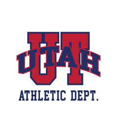 Fototapeta na wymiar Vintage typography college varsity Utah state slogan print for graphic tee t shirt or sweatshirt - Vector