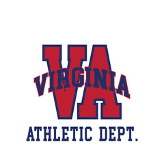Vintage typography college varsity  Virginia state slogan print for graphic tee t shirt or sweatshirt - Vector