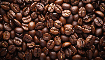 Naklejka premium Roasted coffee beans background