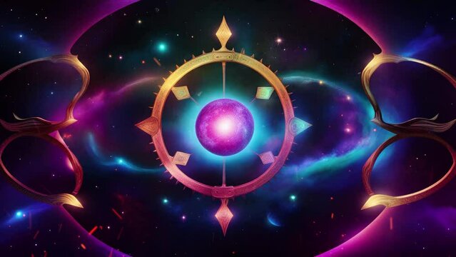 Mystical surrealism conceptual abstract fantasy art, astrological horoscope. Suitable for content illustration like religion, meditation, science, healing therapy, etc. State of mind, universe, cosmos