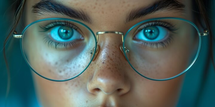 Close-Up Portrait of Person Wearing Glasses