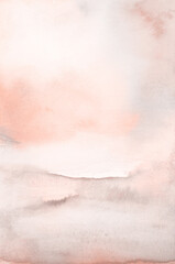 Ink watercolor hand drawn smoke flow stain blot on wet paper texture background. Beige, pink pastel colors.