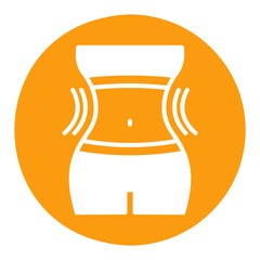 Weight loss solid icon with woman's waist