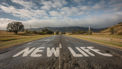 New life on the road ahead disappearing into the distance