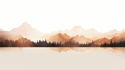 Modern Minimalist Love Mountain Artistry Background Ai Generative