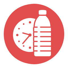 Time to drink water vector solid icon