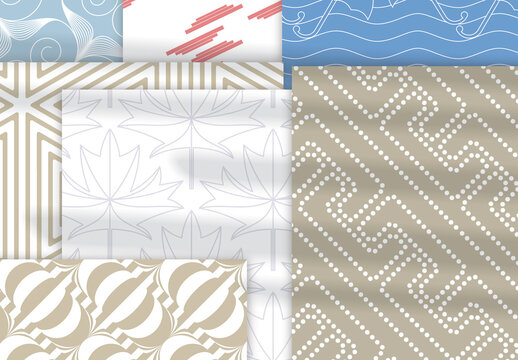 Pastel Colored Simple Geometric Seamless Pattern Collection