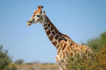 Giraffe, Etosha National Park, Kunene Region, - obrazy, fototapety, plakaty