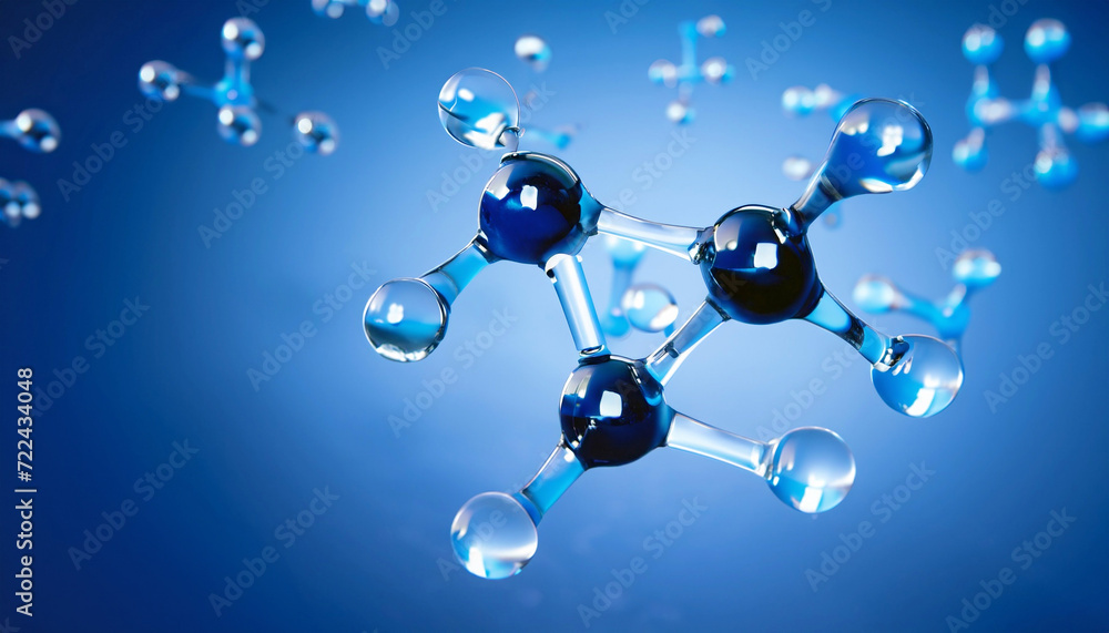 Poster science background with molecula and atom model. abstract molecular structure.