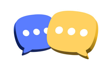 3d chat speech bubble icon symbol Chat message boxes sign, speech text box icon , social media and social network online communication background concept. 3d vector illustration