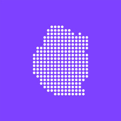 Fototapeta premium Vector square pixel dotted map of Eswatini isolated on background. Digital map logo.