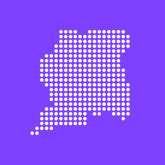 Fototapeta premium Vector square pixel dotted map of Suriname isolated on background. Digital map logo.