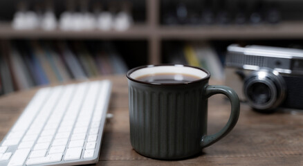 Coffee break while working on the scale
