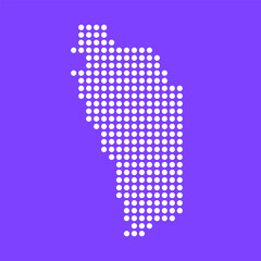 Fototapeta premium Vector square pixel dotted map of Dominica isolated on background.