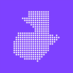 Fototapeta premium Vector square pixel dotted map of Guatemala isolated on background.