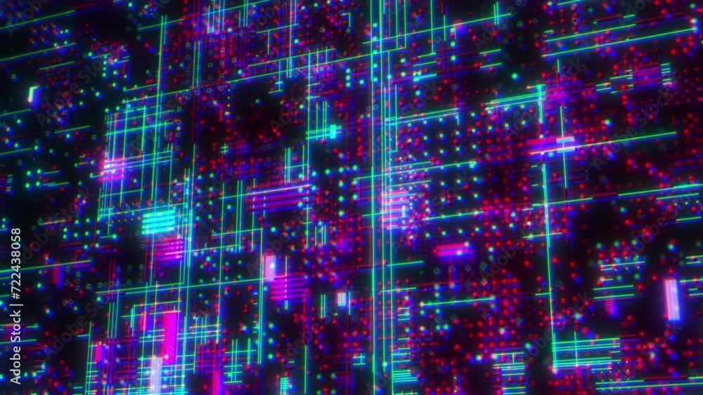 Poster digital cyberspace with dots and lines. computer generated 3d render