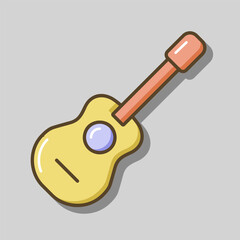 Classical acoustic guitar vector icon. Musical sign
