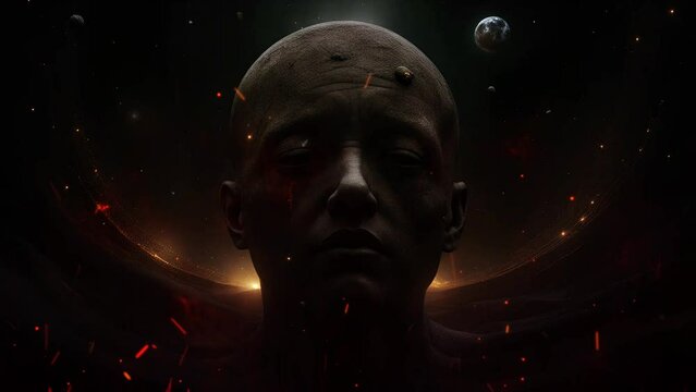 Suitable for content illustration like religion, meditation, science. Mystical surrealism conceptual abstract fantasy art, state of mind, astrological horoscope, universe, cosmos, healing therapy, etc