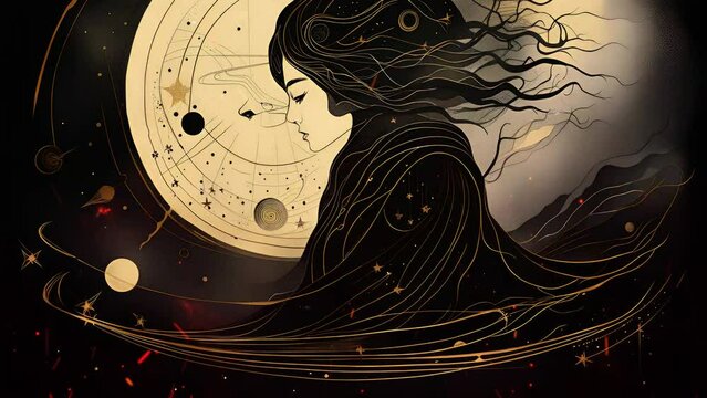 Healing therapy, etc. Mystical surrealism conceptual abstract fantasy art, state of mind, astrological horoscope, universe, cosmos. Suitable for content illustration like religion, meditation, science