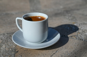 Turkish coffee in a white cup 4