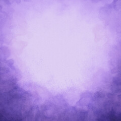  purple texture background with abstract watercolor sky design, pastel light lavender color center and dark stormy border of clouds, cloudy smoke frame 