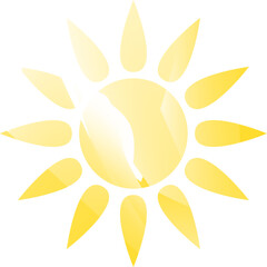 Watercolor abstract sun, vector painting symbol design 