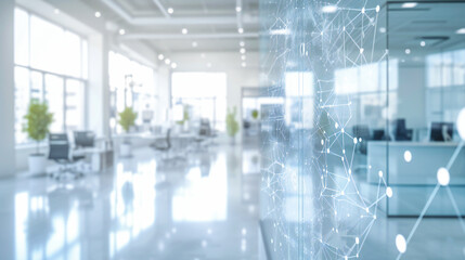 Fototapeta premium Business Office Modern Technology Corporate, Meeting Room Window Background Exposure, Double Network Computer City Conference, People Digital Success Table Design, 