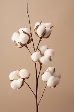 a bunch of cotton flowers on a stem created with Generative AI