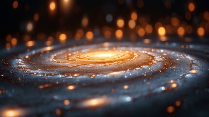 Fototapeta na wymiar Close-up of a glittering spiral galaxy core.