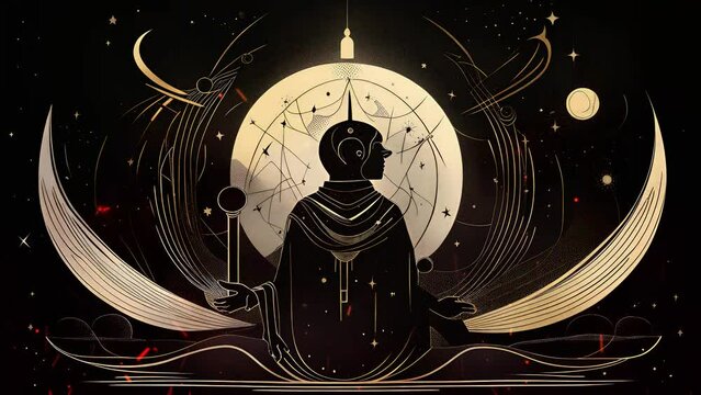 Mystical surrealism conceptual abstract fantasy art, state of mind, astrological horoscope, universe, cosmos. Suitable for content illustration like religion, meditation, science, healing therapy, etc