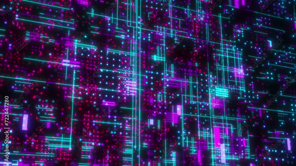 Poster digital cyberspace with dots and lines. computer generated 3d render