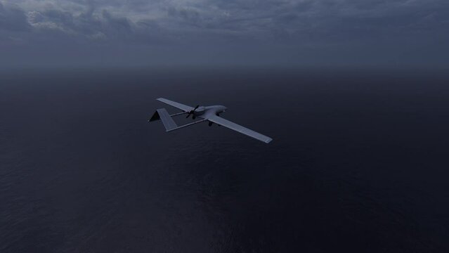 Military Drone Bayraktar Flying