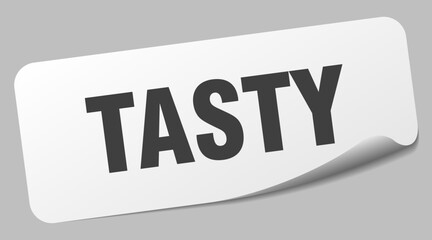 tasty sticker. tasty label