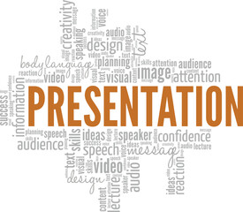 Obraz premium Presentation word cloud conceptual design isolated on white background.