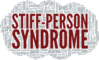 Stiff-person Syndrome SPS word cloud conceptual design isolated on white background.