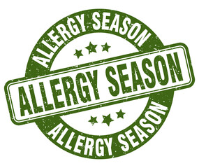 allergy season stamp. allergy season label. round grunge sign