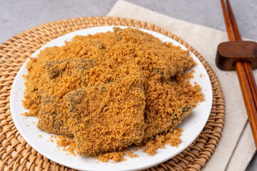 Korean food, traditional food, rice cake, Korean rice cake, cake, sweet pumpkin pie, ramie, slice, wind rice cake, honey rice cake, rice cake, honey white rice cake, five colors, mugwort