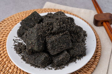 Korean food, traditional food, rice cake, Korean rice cake, cake, sweet pumpkin pie, ramie, slice, wind rice cake, honey rice cake, rice cake, honey white rice cake, five colors, mugwort